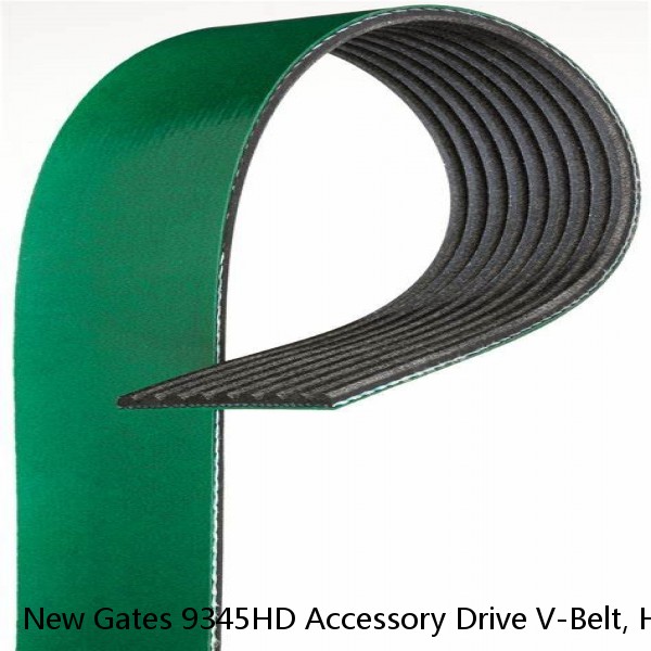 New Gates 9345HD Accessory Drive V-Belt, Heavy Duty Green Stripe. 1/2"x34-7/8"