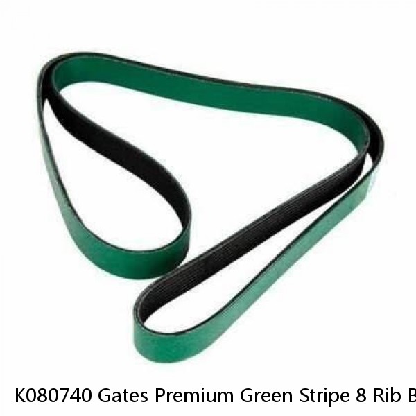 K080740 Gates Premium Green Stripe 8 Rib Belt 74 5/8" Long #1 image